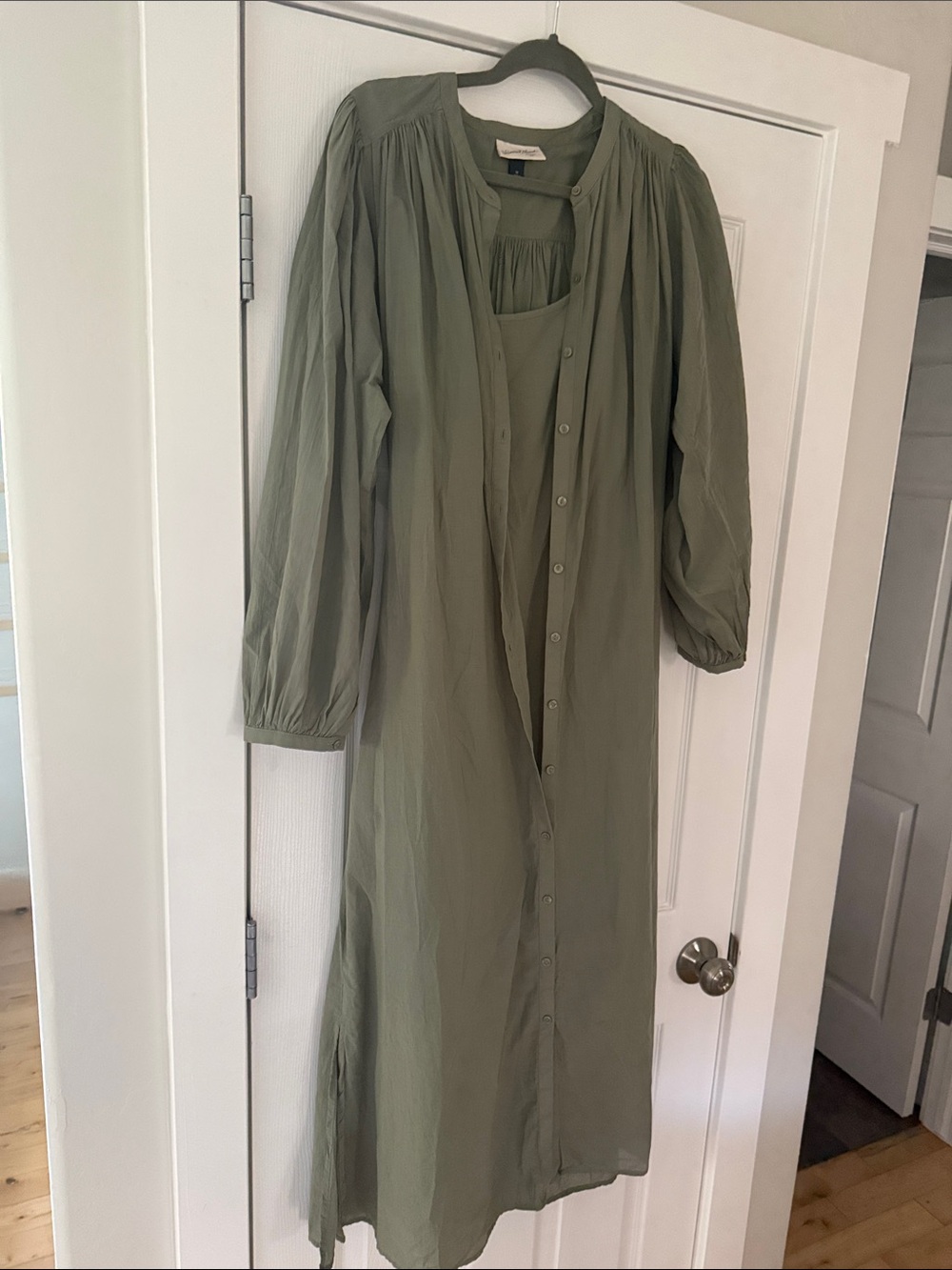 Universal Thread Olive Green Maxi Button-Front Dress